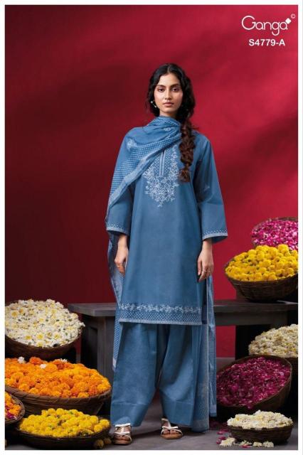 Ganga mivana 4779 cotton dress materials wholesale
